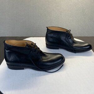 Vintage Frye Chukka Men’s Black Leather Size 9 B‎  Shoes Boots,Lace Up,Preppy